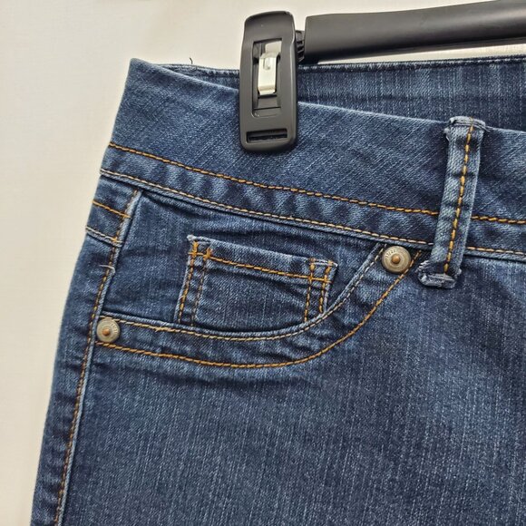 17/21 Exclusive Denim Vintage Y2K Women's Dark Wash Flare Leg Jeans Size 10 - Picture 2 of 8